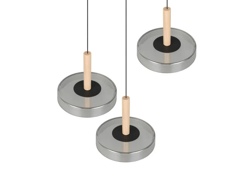 Sisustusvalaisimet^Trio Lighting riippuvalaisin Celeste LED 3-os mattamusta/kro