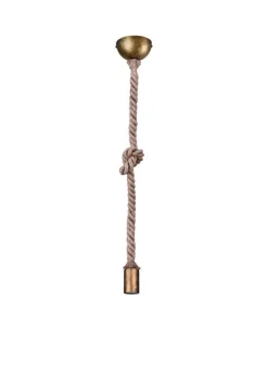 Sisustusvalaisimet^Trio Lighting riippuvalaisin Rope 1-os E27 antiikkimessinki