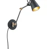 Sisustusvalaisimet^Trio Lighting seinävalaisin Edward E14 mattamusta/kulta