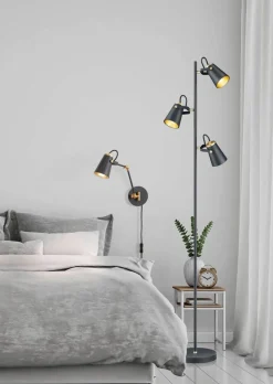 Sisustusvalaisimet^Trio Lighting seinävalaisin Edward E14 mattamusta/kulta
