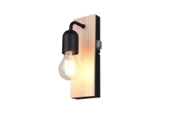 Sisustusvalaisimet^Trio Lighting seinävalaisin Arturo H2O 1-os E27 puu/mattamus