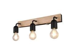 Sisustusvalaisimet^Trio Lighting seinävalaisin Arturo H2O 3-os E27 puu/mattamus