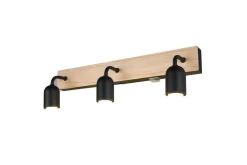 Sisustusvalaisimet^Trio Lighting seinävalaisin Arturo H2O 3-os E27 puu/mattamus