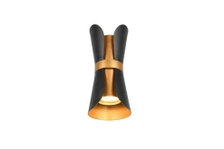 Sisustusvalaisimet^Trio Lighting seinävalaisin Coat 2xGU10 mattamusta/kulta
