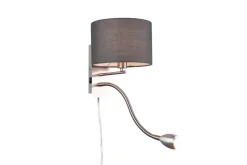 Sisustusvalaisimet^Trio Lighting seinävalaisin Hotel lukuvalolla E14 + LED harm