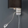 Sisustusvalaisimet^Trio Lighting seinävalaisin Hotel lukuvalolla E14 + LED must