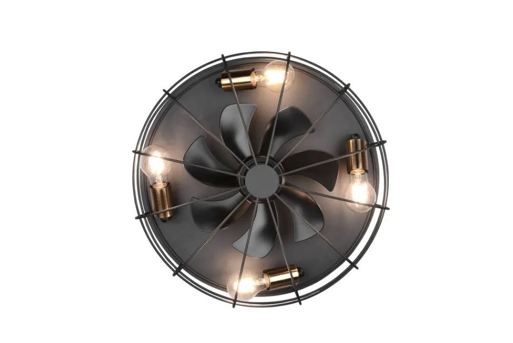 Sisustusvalaisimet^Trio Lighting tuuletinkattovalaisin Trondheim 4xE27 mattamus