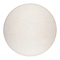 Pyöreät Matot^VM-Carpet Aho 72 beige, kapea pellavakantti Ø 240 cm