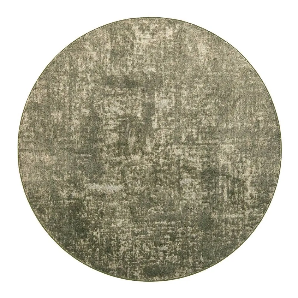 Pyöreät Matot^VM-Carpet Basaltti 490 vihreä ø 240 cm, kantti 5774
