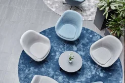 Pyöreät Matot^VM-Carpet Satine 791 sininen, Ø 240 cm, kantti 5447
