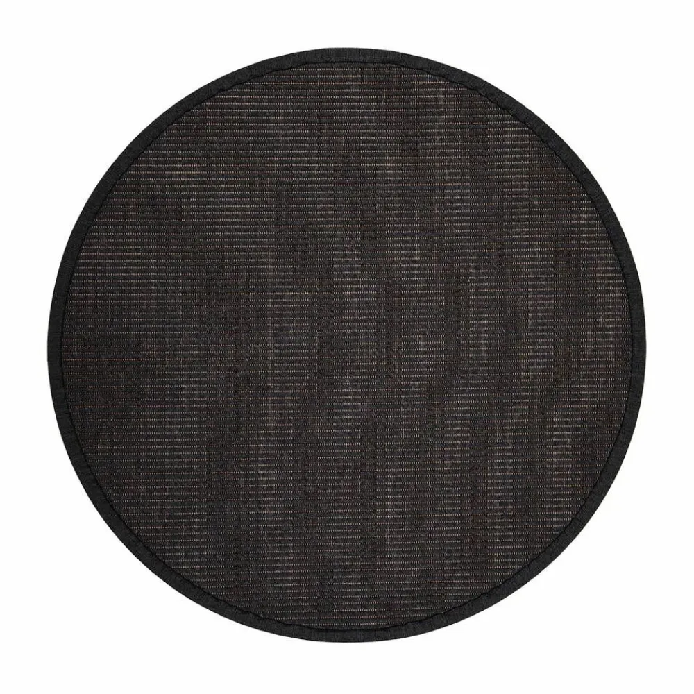 Pyöreät Matot^VM-Carpet Tunturi 79 musta, Ø 160 cm, kantti 020 B
